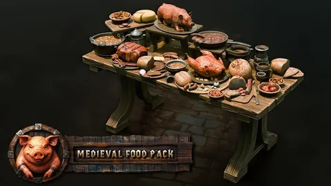 Stylized Medieval Food Pack - Blender 3d models