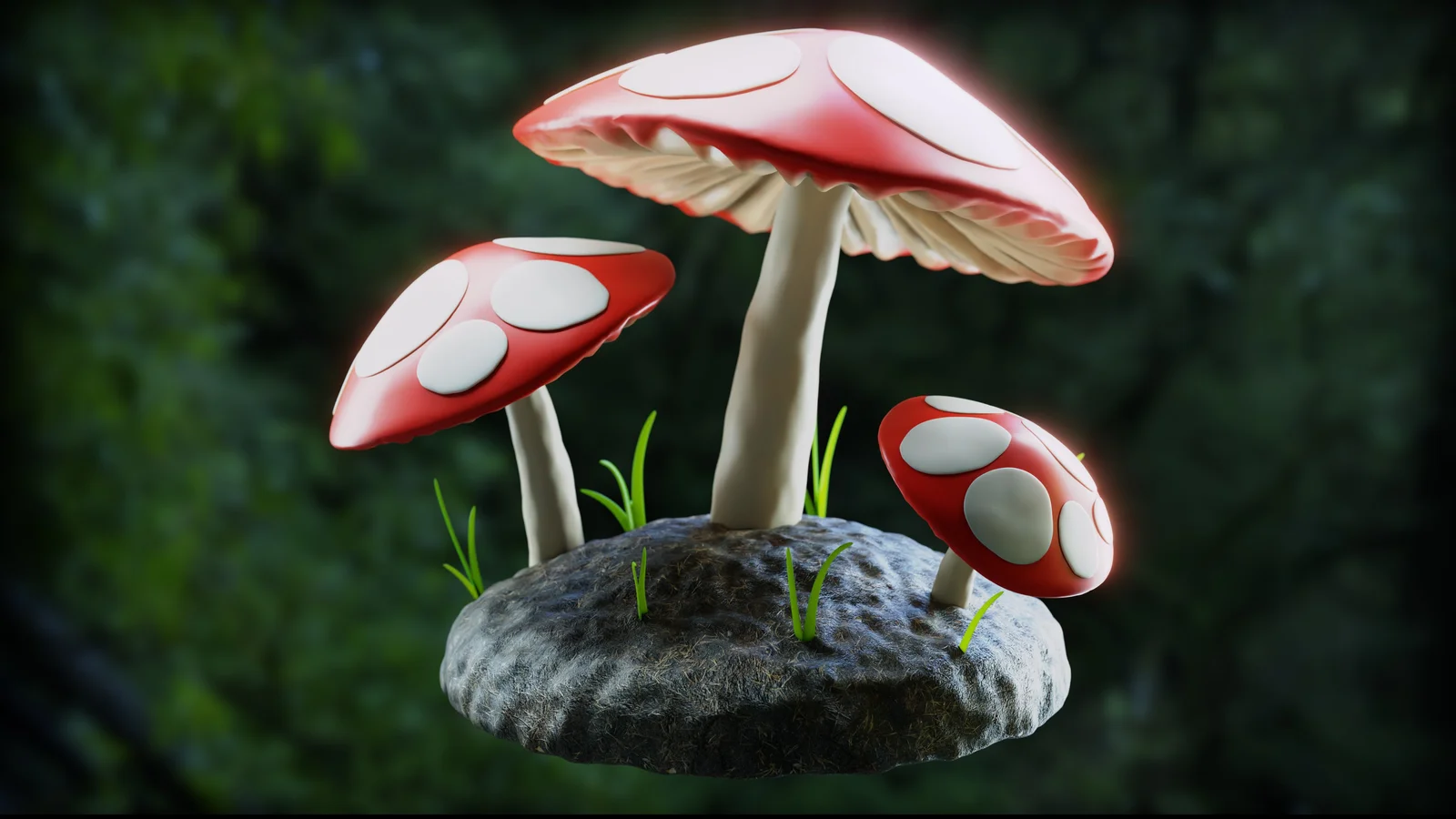 Stylized Mushroom Forest Scene screenshot 2
