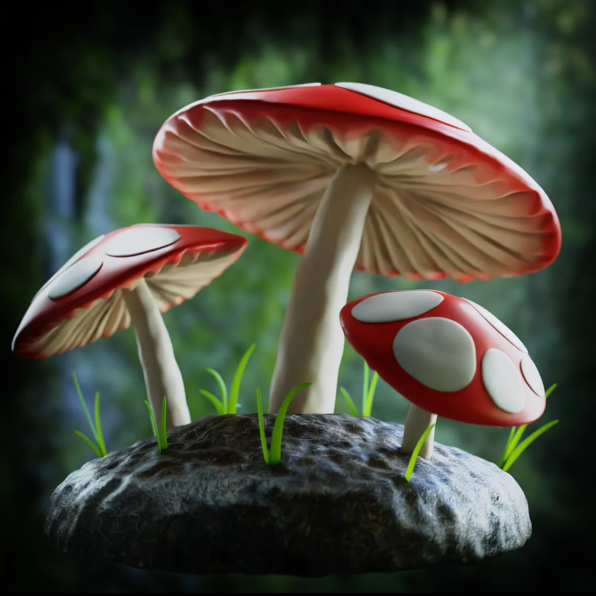 Stylized Mushroom Forest Scene screenshot 5