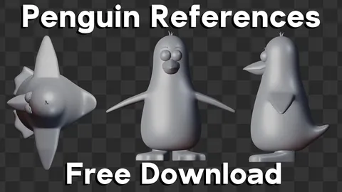 Stylized Penguin Reference Images - Blender tutorials & courses