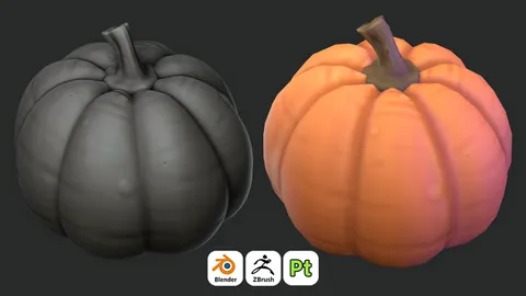 Stylized Pumpkin Game Art Tutorial - Blender tutorials & courses
