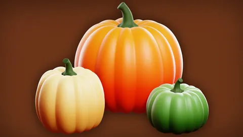 Stylized Pumpkins - Blender 3d models