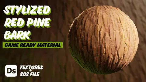 Stylized Red Pine Bark - Blender textures & materials