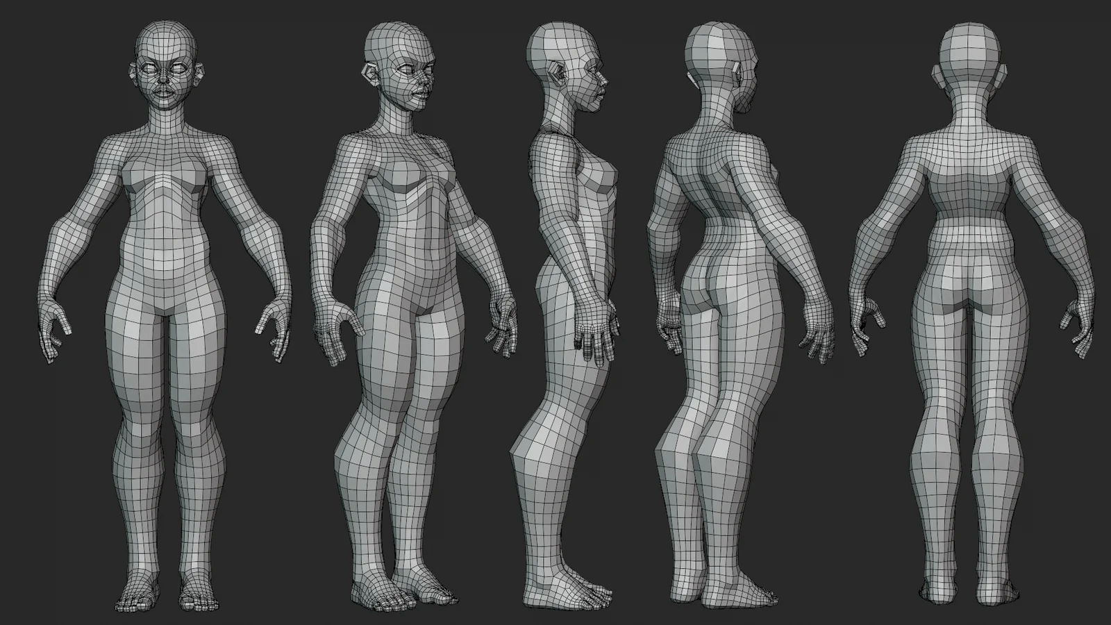 Stylized Ripped Female Basemesh screenshot 2