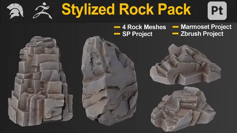 Stylized Rock Pack - Blender 3d models