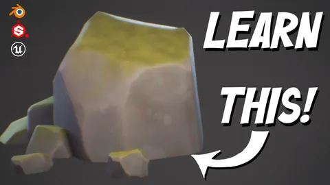 Stylized Rocks for Games - Blender tutorials & courses