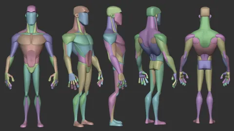 Stylized Samurai Blockout - Blender 3d models