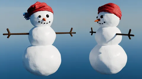 Stylized Snowman - Blender 3d models