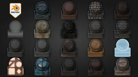Stylized Spooky Tudor Materials - Blender shaders