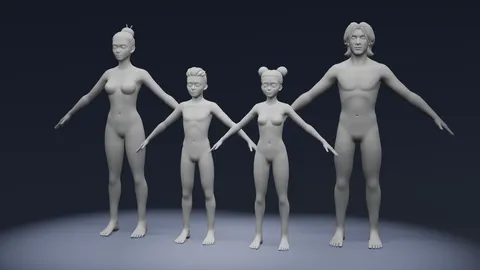 Stylized Human Body Base Mesh - Blender 3d models