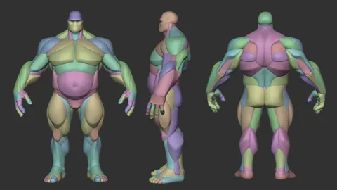Stylized Thick Anatomy Blockout - Blender 3d models