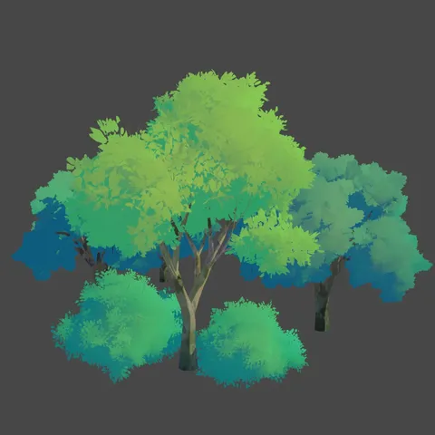 Stylized Tree Leaves - Blender geometry nodes
