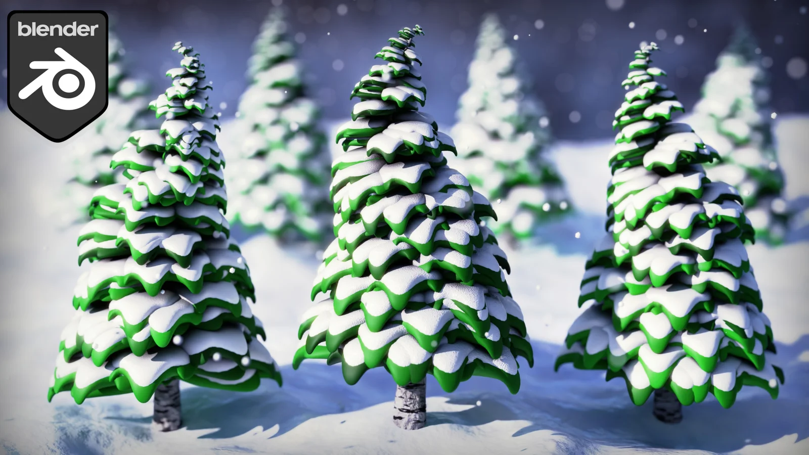 Stylized Trees with Snow screenshot 2