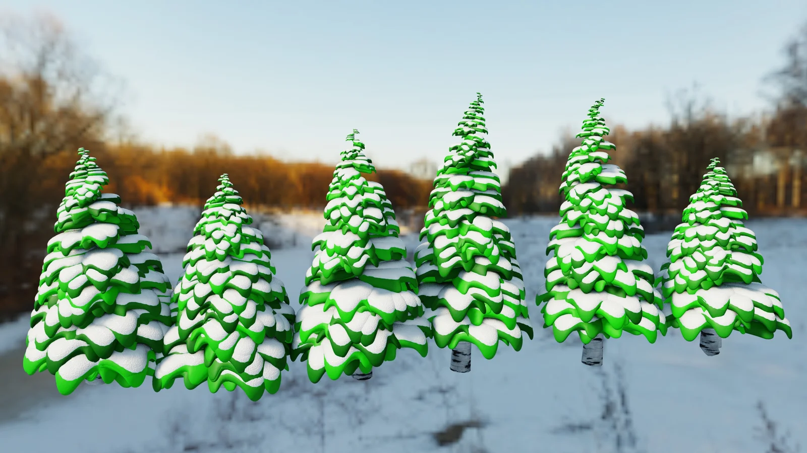 Stylized Trees with Snow screenshot 3