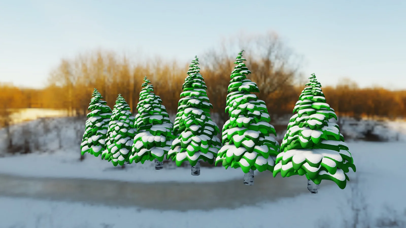 Stylized Trees with Snow screenshot 5