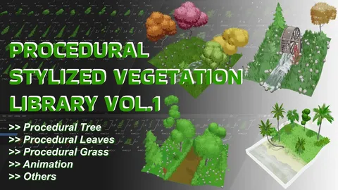 UitTree Stylized Vegetation Generator - Blender geometry nodes