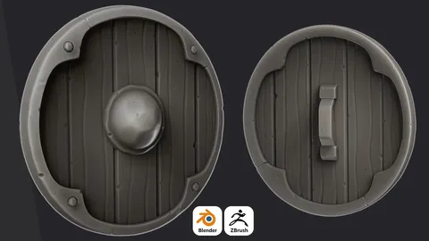 Stylized Wooden Shield Course - Blender tutorials & courses