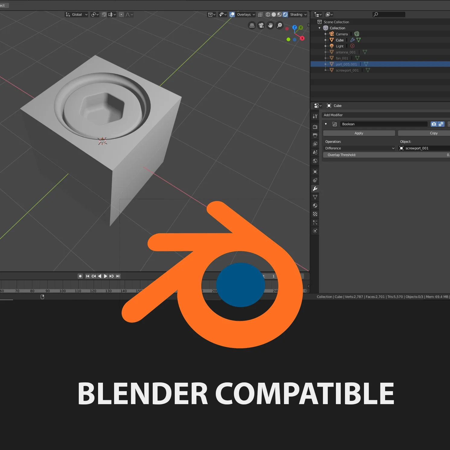 Subtractive Booleans Mesh Kit screenshot 5