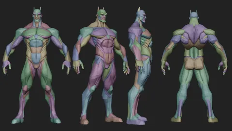 Super Hero Character Blockout - Blender 3d models