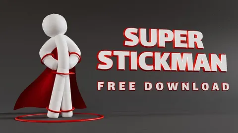 Super Stickman - Blender 3d models