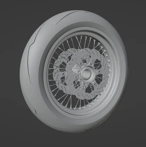 Supermoto Front Wheel Assembly - Blender 3d models