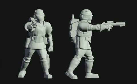 Supported Bounty Hunter - Blender 3d models