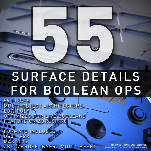 Surface Details For Booleans - Blender 3d models