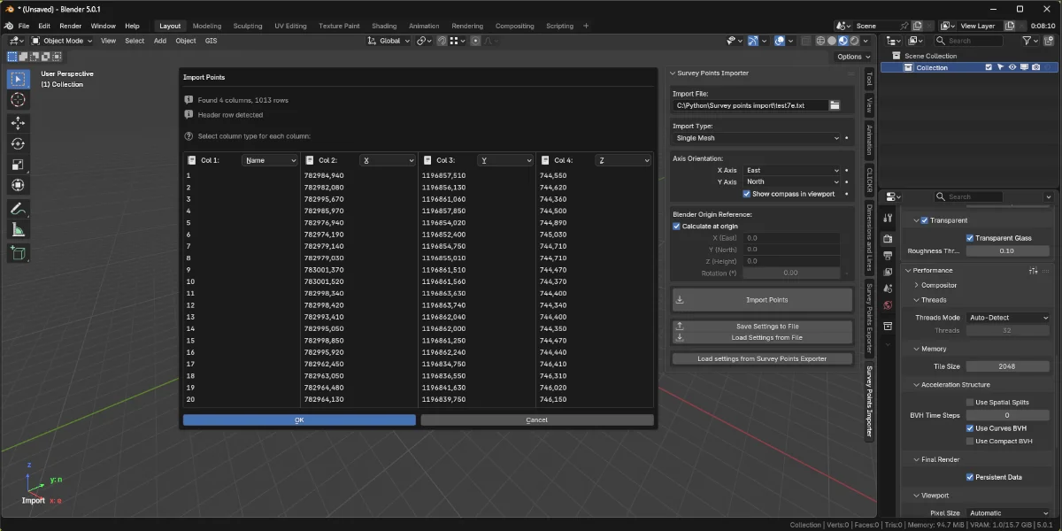 Survey Points Importer screenshot 5