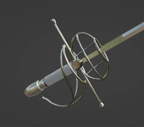 Swept Hilt Rapier - Blender 3d models