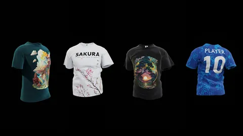 T-Shirt Mockup Walking Animation - Blender scenes