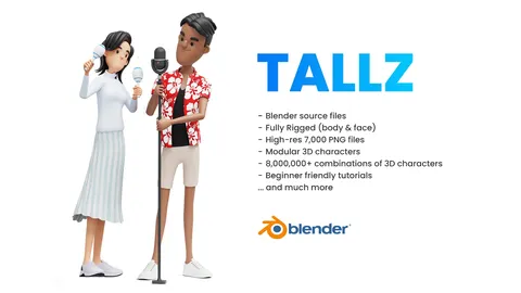 Tallz Modular Characters - Blender 3d models