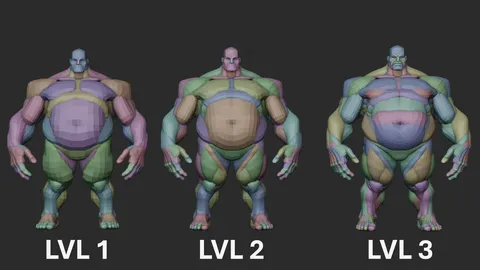 Tank Character Anatomy Blockout - Blender 3d models