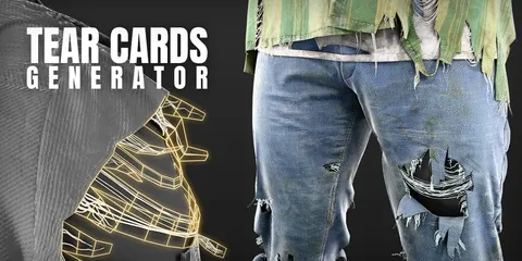 Tear Cards Generator - Blender geometry nodes