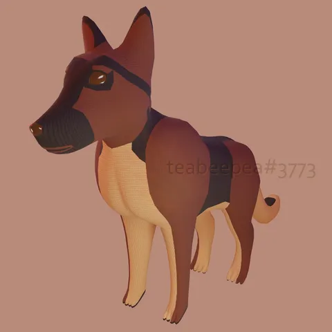 German Shepherd Plushie - Blender 3d models
