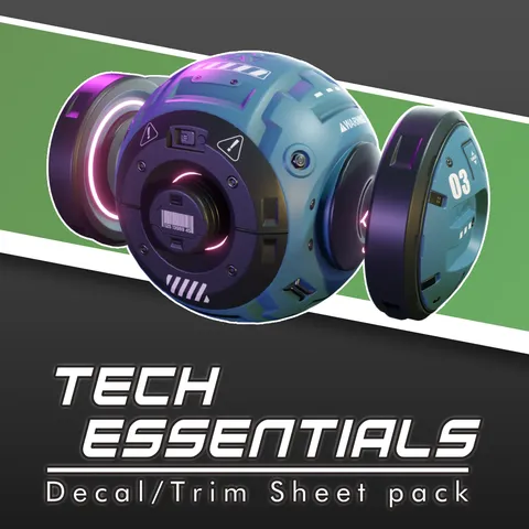 Tech Essentials Decals - Blender textures & materials