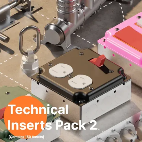 Technical Inserts Pack 2 - Blender 3d models