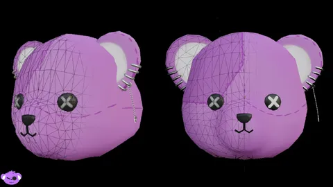 Teddy Bear Head - Blender 3d models