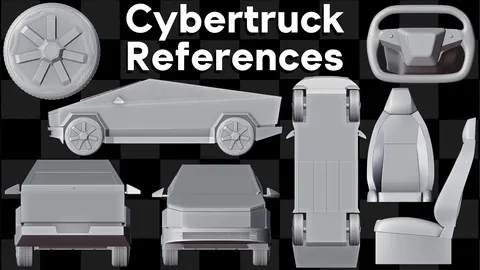Tesla Cybertruck Reference Images - Blender tutorials & courses