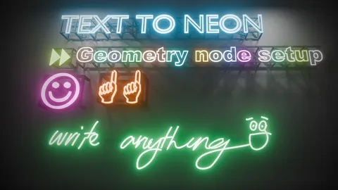 Text to Neon - Blender geometry nodes