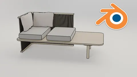 Customizable Baybed Sofa - Blender geometry nodes