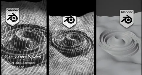 Whirl Displacement - Blender geometry nodes