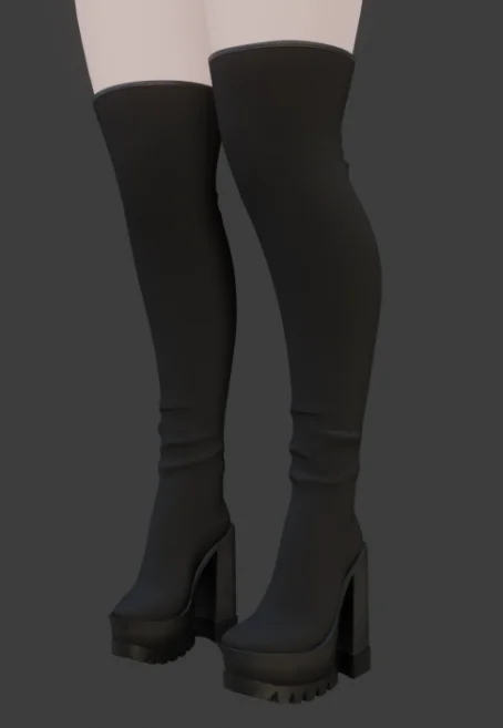 Thigh High Chunky Heel Boots screenshot 2
