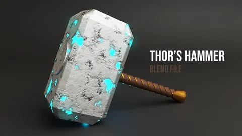 Thor's Hammer NFT Template - Blender 3d models