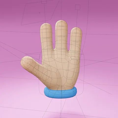 Three Fingers Hand Rig - Blender 3d models