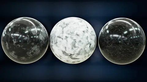 Three Procedural Marble Materials - Blender shaders