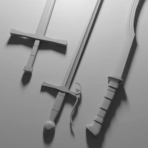 Three Swords - Blender 3d models