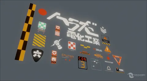 TL-MX Decals Set 01 - Blender textures & materials