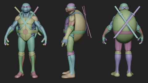 TMNT Character Blockout - Blender 3d models