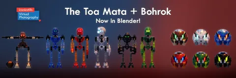 Toa Mata and Bohrok - Blender 3d models