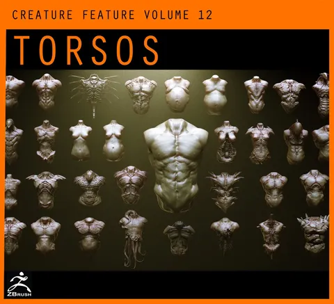 33 Character and Creature Torsos - Blender 3d models
